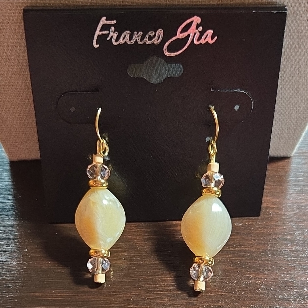FRANCO GIA FAUX STONE WIRE DROP EARRINGS